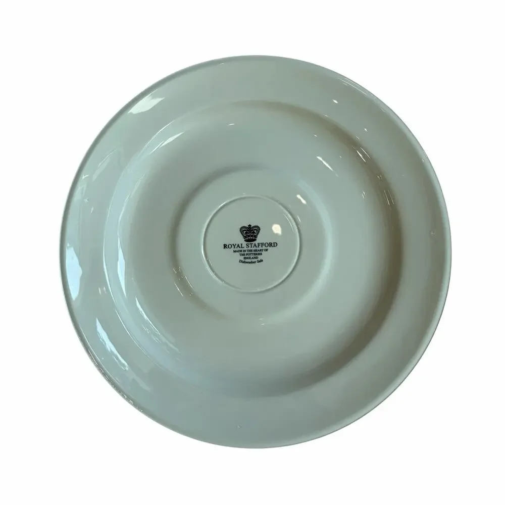Royal Stafford Thanksgiving Pheasant Dinner Plates 11in Set of 4 Blue NEW